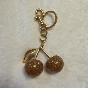 Gold Cherry Bag Purse Backpsck Chsrm Keychain